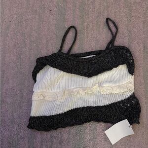Chic Black and White Knit Tank Top